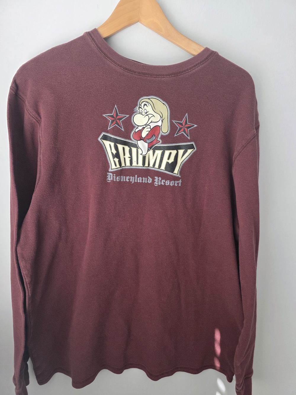 Disneyland Resort Grumpy Thermal Long Sleeve Shirt 🔥Disney Parks • Size XL